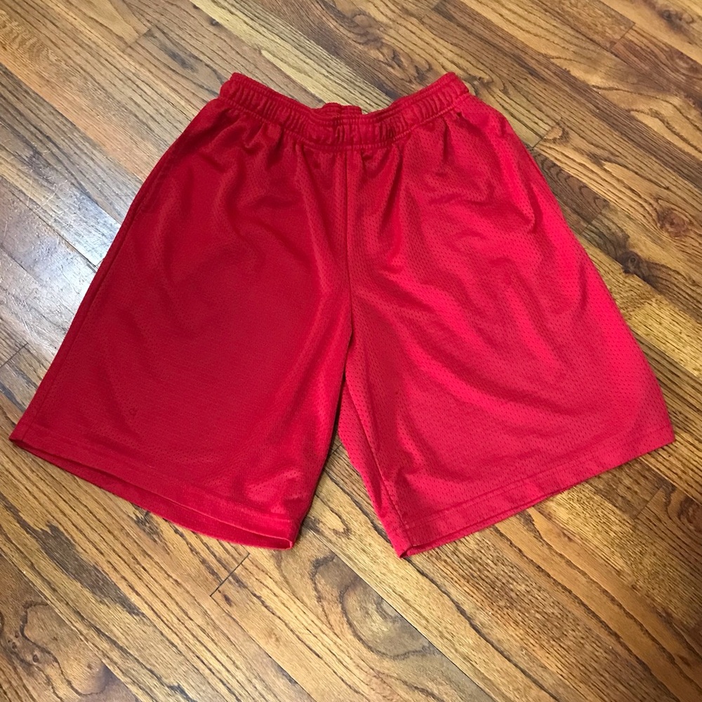 Mens Red Xersion Climacool Dri-Fit Athletic Shorts 
Large Pockets & Drawstring
